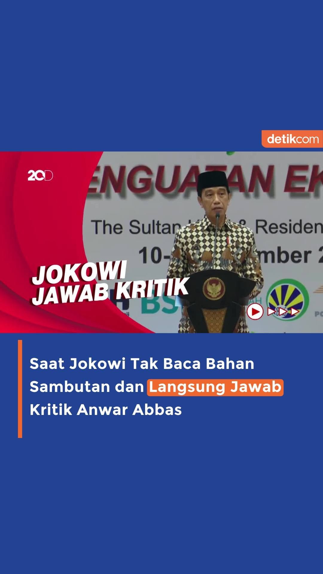 Presiden Joko Widodo memilih langsung menjawab kritik dari Waketum MUI Anwar Abb...